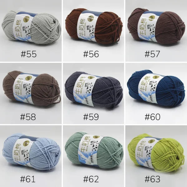 Milk Cotton Yarn – 5-Ply, 50g, 93 Colors