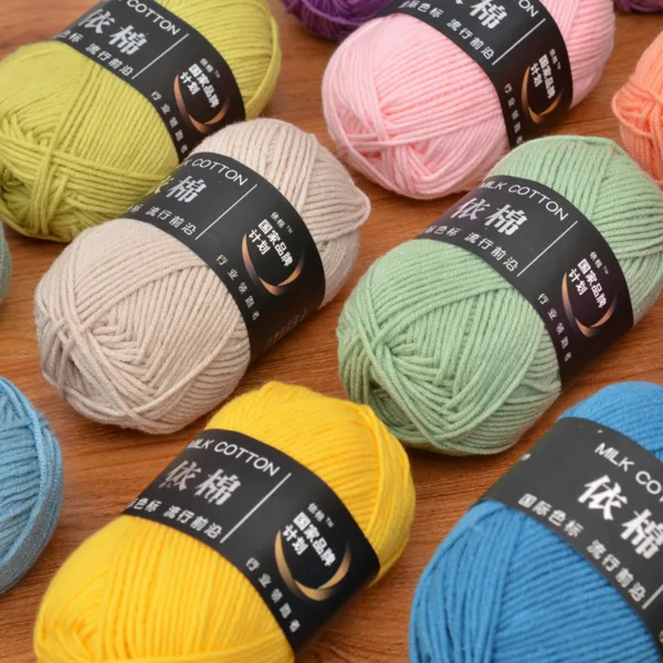 Milk Cotton Yarn – 4-Ply, 50g, 86 Colors