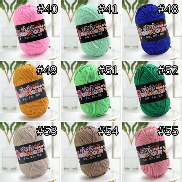 Huggy Gold Cotton Yarn – 50g, 56 Colors
