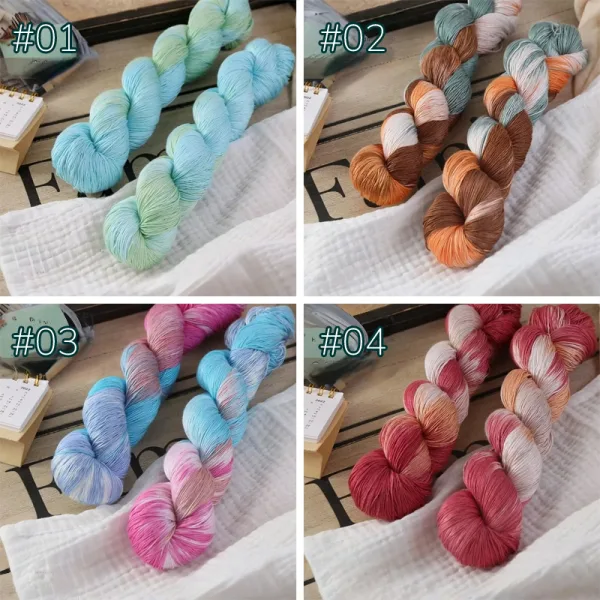 Hand-Dyed Lace Yarn – 100g, 12 Artistic Colors