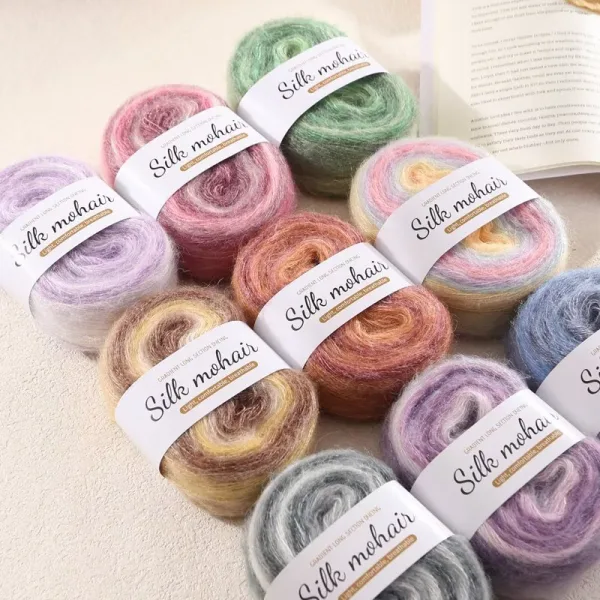 Cookie Gradient Mohair Yarn – 50g, 10 Colors