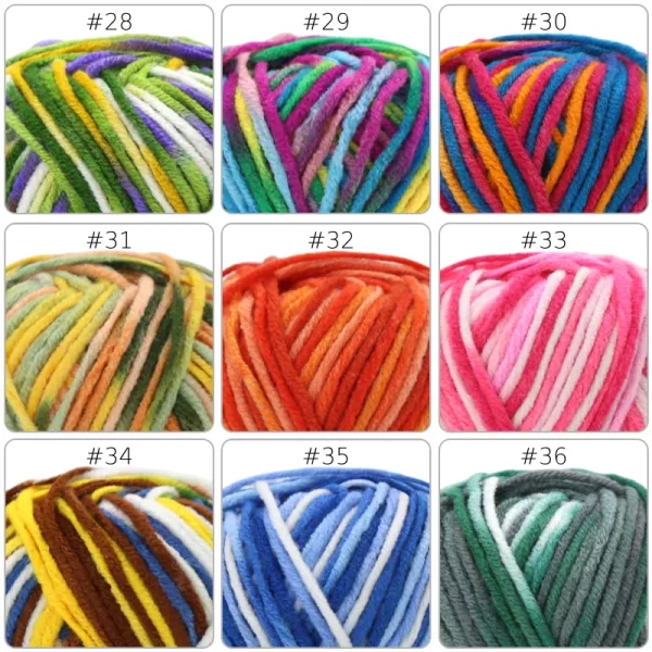 No.5 Colorful Handcraft Yarn – 5-Ply, 50g, 48 Colors