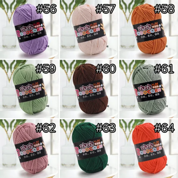 Huggy Gold Cotton Yarn – 50g, 56 Colors
