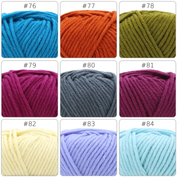No.5 Handcraft Yarn – 5-Ply, 50g, 87 Colors