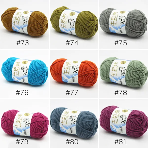 Milk Cotton Yarn – 5-Ply, 50g, 93 Colors