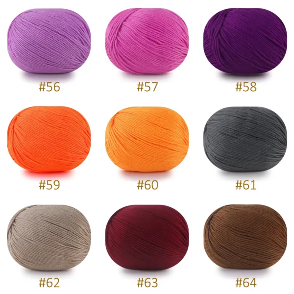 Baby Soft Yarn – 6-Ply, 50g, 68 Solid Colors