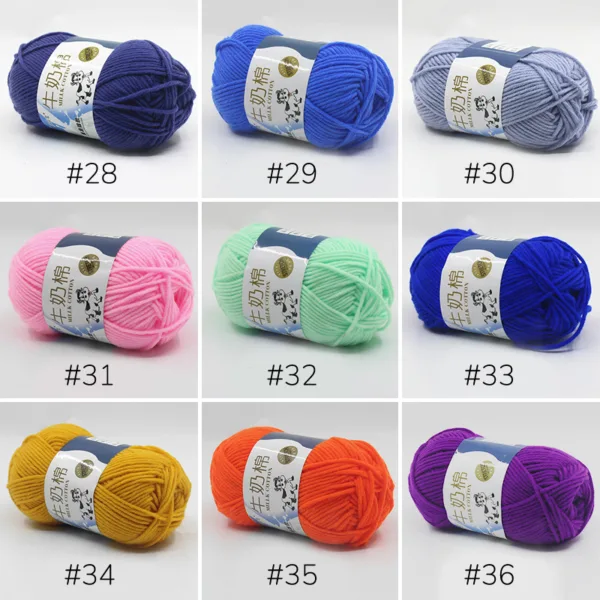 Milk Cotton Yarn – 5-Ply, 50g, 93 Colors