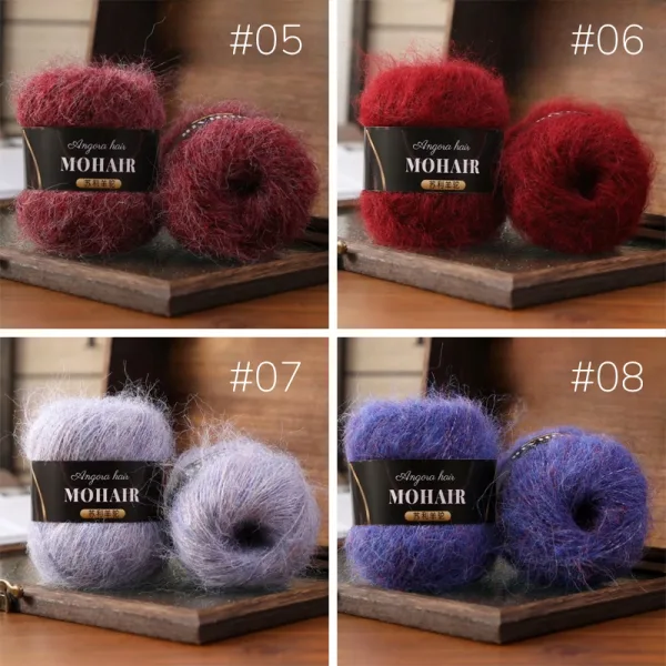 Suri Alpaca Mohair Yarn – 25g, 25 Colors
