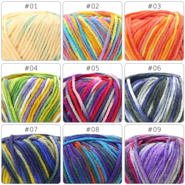 No.4 Colorful Handcraft Yarn – 4-Ply, 50g, 30 Colors