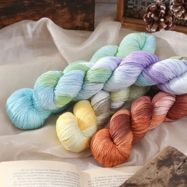 Hand-Dyed Lace Yarn – 100g, 12 Artistic Colors