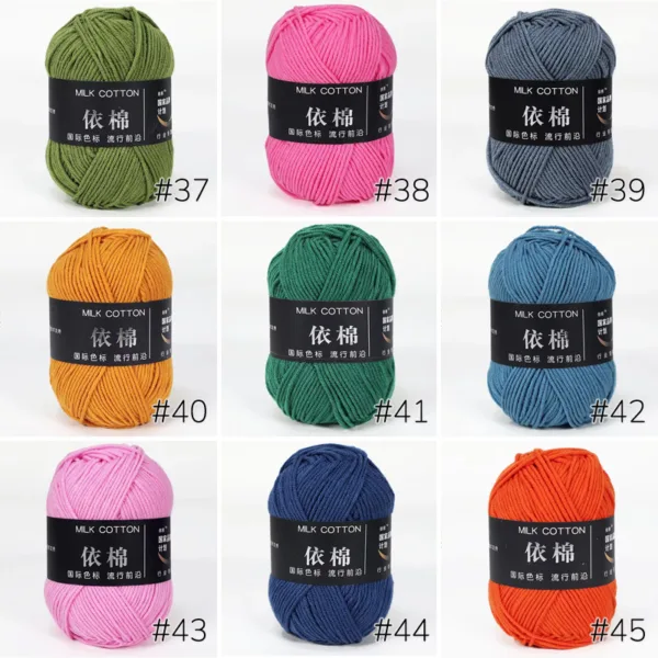 Milk Cotton Yarn – 4-Ply, 50g, 86 Colors