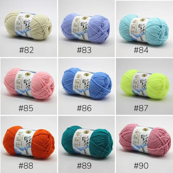 Milk Cotton Yarn – 5-Ply, 50g, 93 Colors