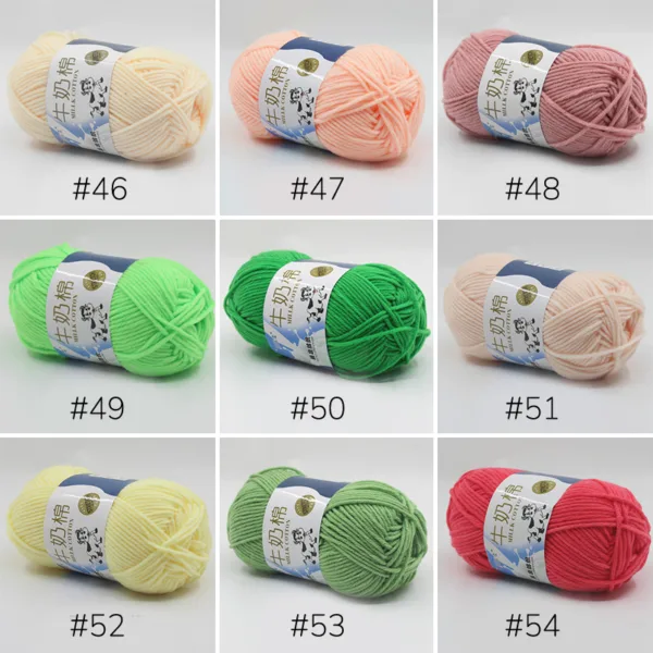 Milk Cotton Yarn – 5-Ply, 50g, 93 Colors