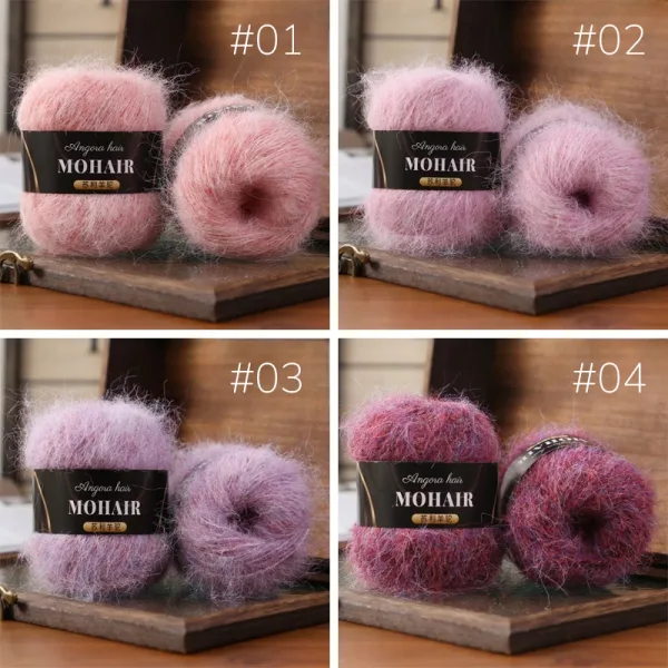 Suri Alpaca Mohair Yarn – 25g, 25 Colors