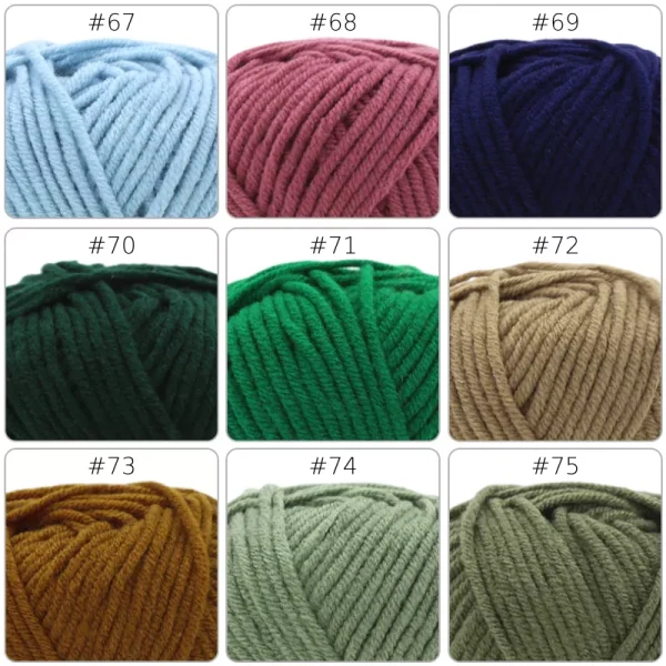 No.5 Handcraft Yarn – 5-Ply, 50g, 87 Colors