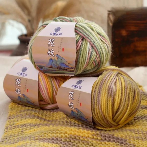 Fairy Bloom Wool Yarn – 100% Wool, 50g Skein, 20 Colors