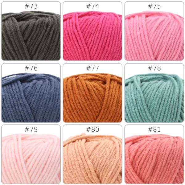 No.4 Handcraft Yarn – 4-Ply, 50g, 99 Colors