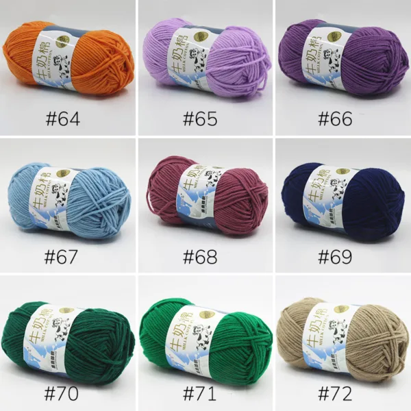 Milk Cotton Yarn – 5-Ply, 50g, 93 Colors