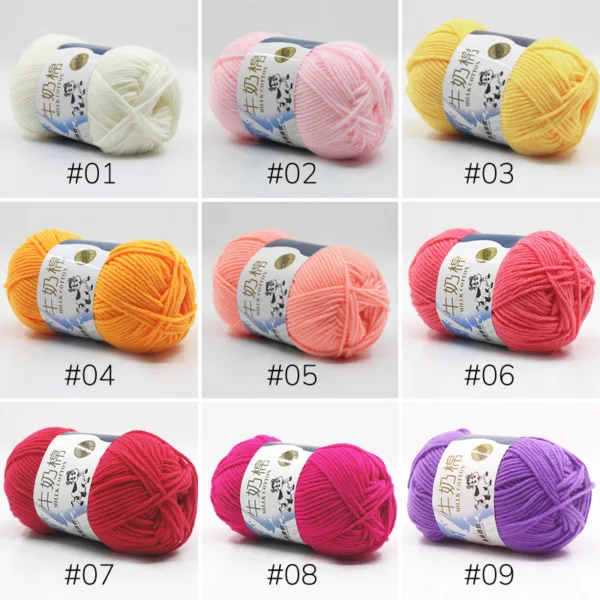 Milk Cotton Yarn – 5-Ply, 50g, 93 Colors