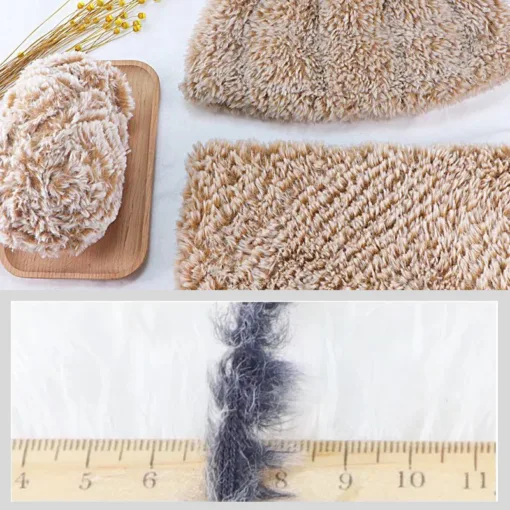Faux Fur Mink Yarn – Fluffy Hand Knitting Yarn, 100G, 20 Colors - Image 2