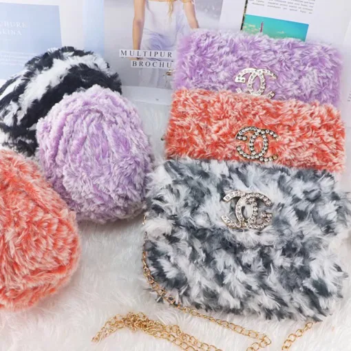 Faux Fur Mink Yarn – Fluffy Hand Knitting Yarn, 100G, 20 Colors - Image 3