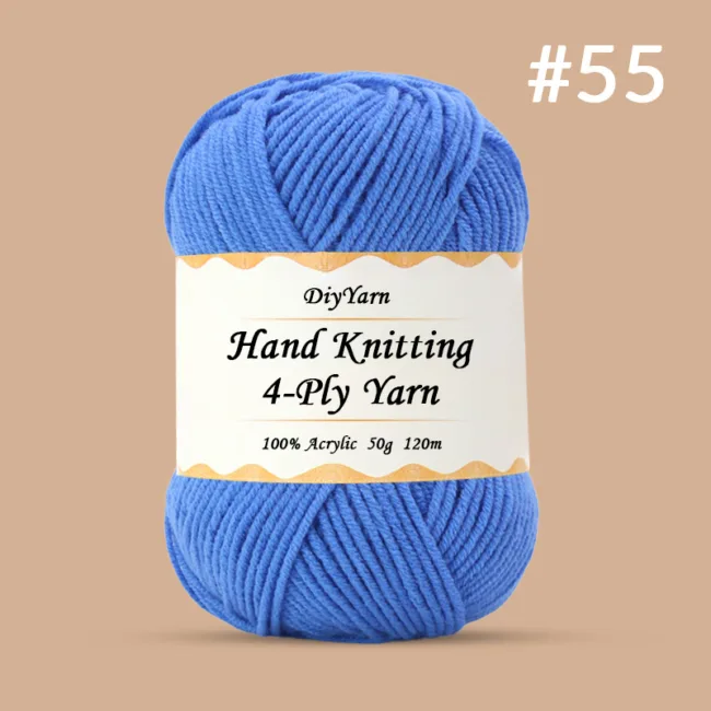 4-Ply Hand-Knitting Yarn – 50g, 120m, 99 Colors