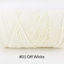 Milk Cotton Yarn – 5-Ply, 200g, 62 Colors - #01 Off White