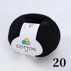 8-Ply Pure Cotton Yarn - #20 Black