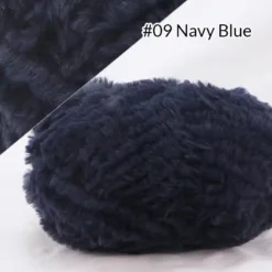 Faux Fur Mink Yarn – Fluffy Hand Knitting Yarn, 100G, 20 Colors - #09 Navy Blue