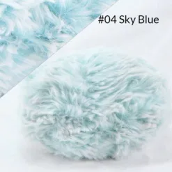 Faux Fur Mink Yarn – Fluffy Hand Knitting Yarn, 100G, 20 Colors - #04 Sky Blue