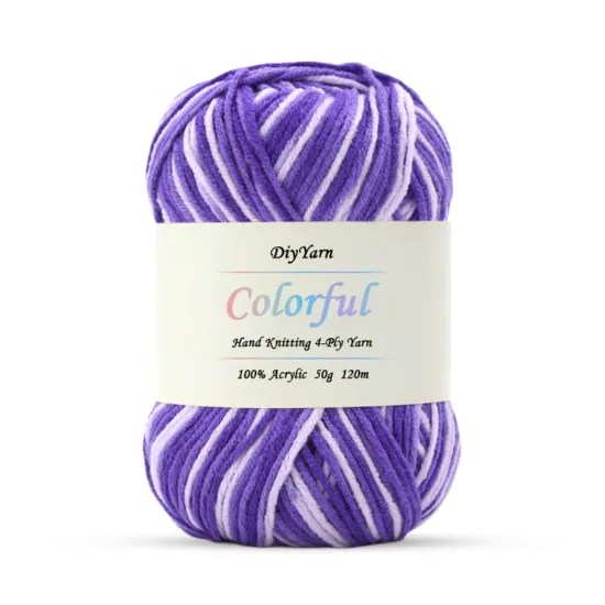 4-Ply Colorful Hand-Knitting Yarn – 50g, 120m, 30 Colors