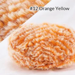 Faux Fur Mink Yarn – Fluffy Hand Knitting Yarn, 100G, 20 Colors - #12 Orange Yellow