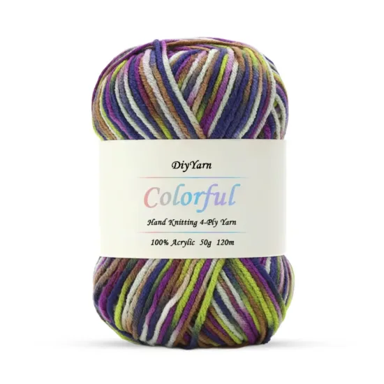 4-Ply Colorful Hand-Knitting Yarn – 50g, 120m, 30 Colors - Image 2