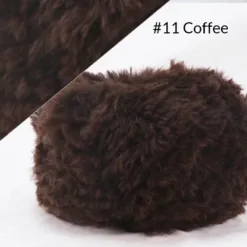 Faux Fur Mink Yarn – Fluffy Hand Knitting Yarn, 100G, 20 Colors - #11 Coffee