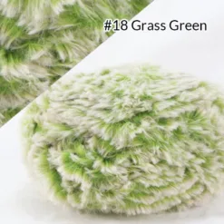 Faux Fur Mink Yarn – Fluffy Hand Knitting Yarn, 100G, 20 Colors - #18 Grass Green