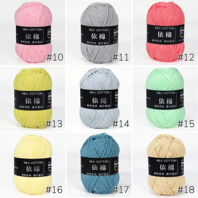 4-Ply Milk Cotton Yarn – 50g, 120m, 86 Colors - Image 3