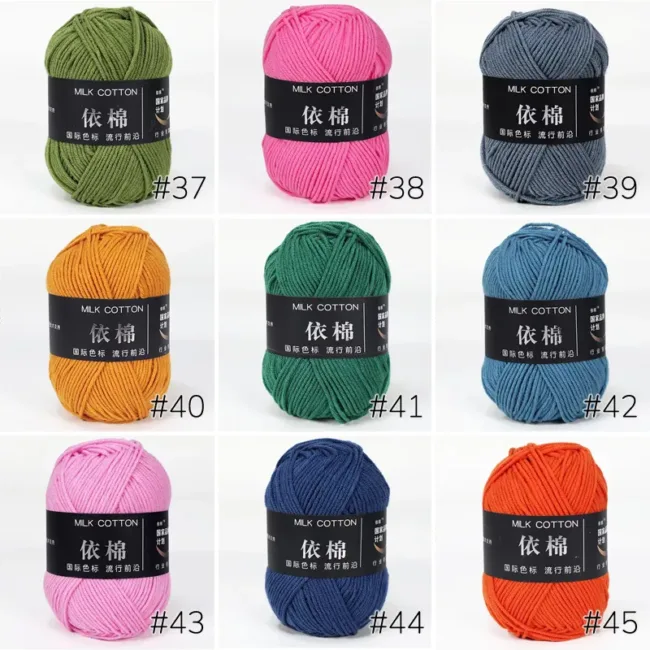 4-Ply Milk Cotton Yarn – 50g, 120m, 86 Colors - Image 6