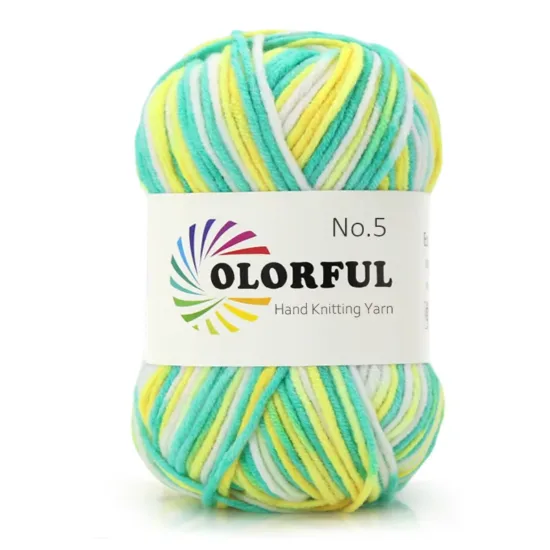 5-Ply Variegated Hand-Knitting Yarn – 50g, 100m, 48 Colors